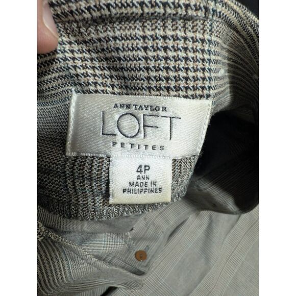 Ann Taylor Loft Petite Wide Leg Trouser Plaid Pants Women's 4P - Picture 2 of 8
